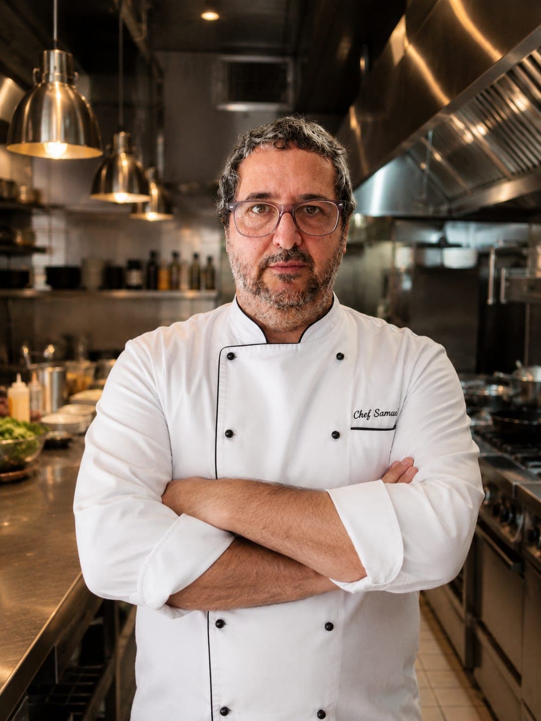 Chef Samuel na cozinha